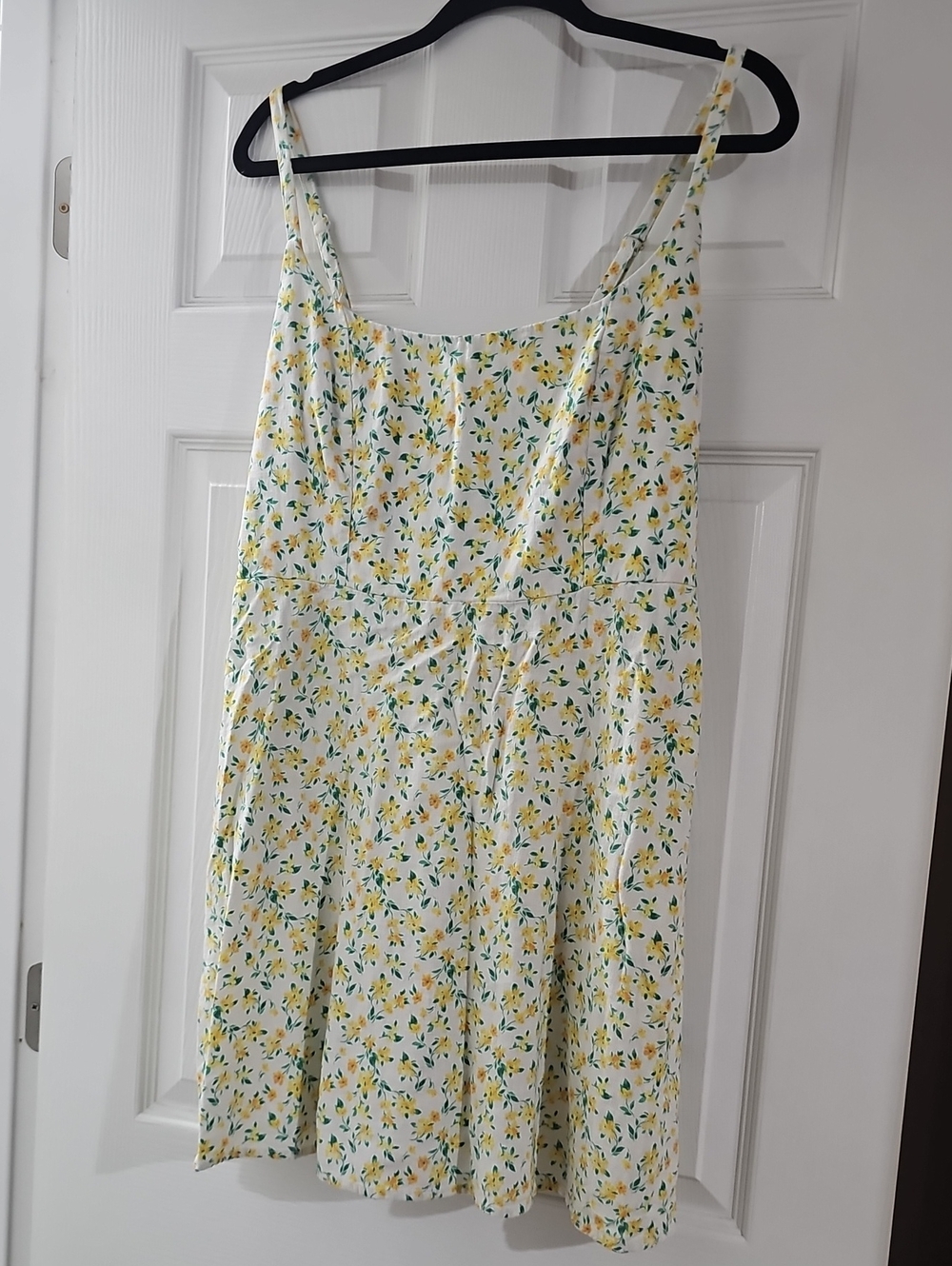 Old Navy White Floral Dress with Yellow Flowers